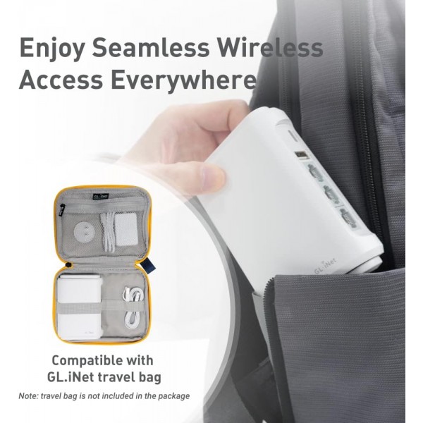 GL.iNet GL-SFT1200 (Opal) Secure Travel WiFi Router – AC1200 Dual Band Gigabit Ethernet Wireless Internet | IPv6 USB 2.0 MU-MIMO DDR3 |128MB Ram Repeater Bridge Access Point Mode