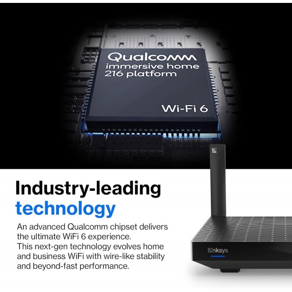 Linksys Mesh Wifi 6 Router, Dual-Band, 1,700 Sq. ft Coverage, 25+ Devices, Speeds up to (AX1800) 1.8Gbps - MR7350