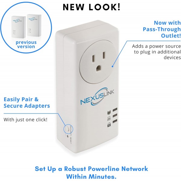 G.hn Powerline Ethernet Adapter | 1200 Mbps | Gigabit Port, Power Saving, Home Network Expander with Stable Ethernet Connection for Online Gaming, Video Streaming | 2-Unit Kit (GPL-1200-KIT)