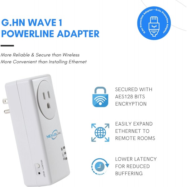 G.hn Powerline Ethernet Adapter | 1200 Mbps | Gigabit Port, Power Saving, Home Network Expander with Stable Ethernet Connection for Online Gaming, Video Streaming | 2-Unit Kit (GPL-1200-KIT)