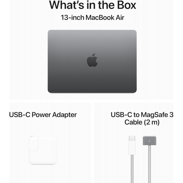 Apple 2024 MacBook Air 13-inch Laptop with M3 chip: Built for Apple Intelligence, 13.6-inch Liquid Retina Display, 8GB Unified Memory, 256GB SSD Storage, Backlit Keyboard, Touch ID; Space Gray